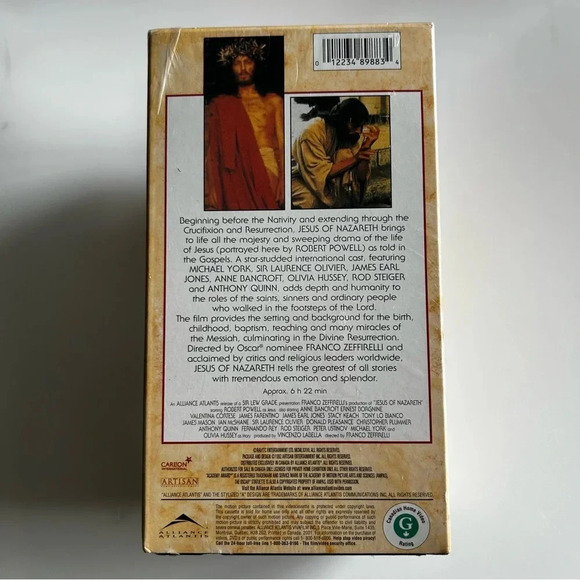 BNIB Factory SEALED Vintage 1992 VHS “Jesus of Nazareth” 3 Tape Box Set - Picture 3 of 8